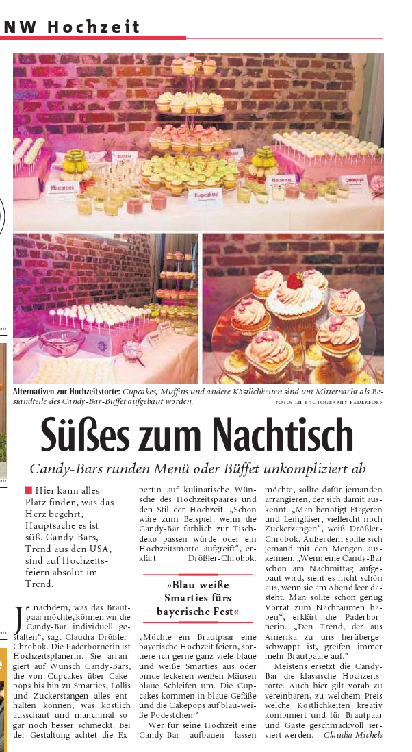 NW-Hochzeit Hochzeitsservice Claudia Drößler-Chrobok Paderborn Candy Bar